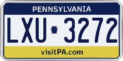 PA license plate LXU3272