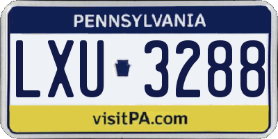 PA license plate LXU3288