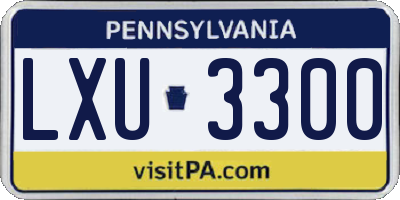 PA license plate LXU3300