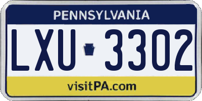 PA license plate LXU3302