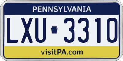 PA license plate LXU3310