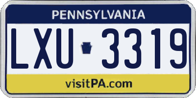 PA license plate LXU3319