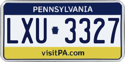 PA license plate LXU3327