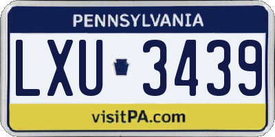 PA license plate LXU3439