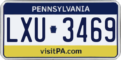 PA license plate LXU3469