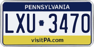 PA license plate LXU3470