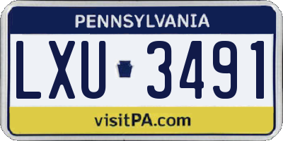 PA license plate LXU3491