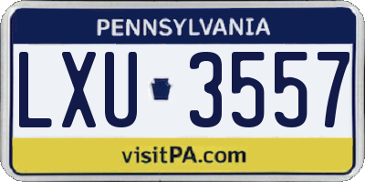 PA license plate LXU3557