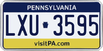 PA license plate LXU3595