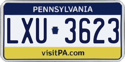 PA license plate LXU3623