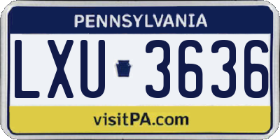 PA license plate LXU3636