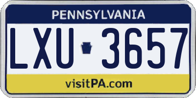 PA license plate LXU3657