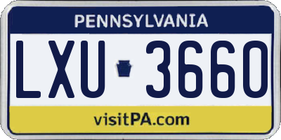 PA license plate LXU3660