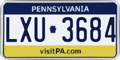 PA license plate LXU3684