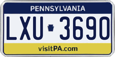 PA license plate LXU3690