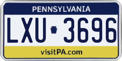 PA license plate LXU3696