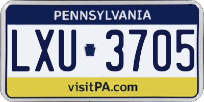 PA license plate LXU3705