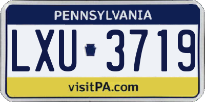 PA license plate LXU3719