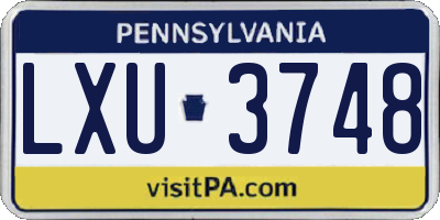 PA license plate LXU3748