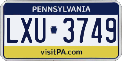 PA license plate LXU3749