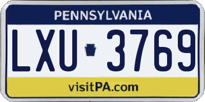 PA license plate LXU3769