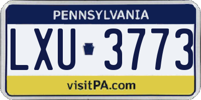 PA license plate LXU3773