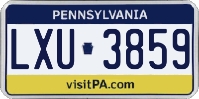 PA license plate LXU3859