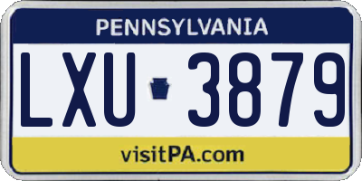 PA license plate LXU3879