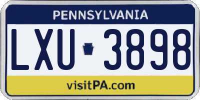 PA license plate LXU3898