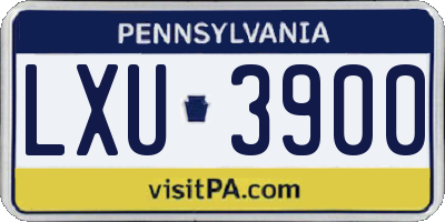 PA license plate LXU3900