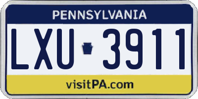 PA license plate LXU3911
