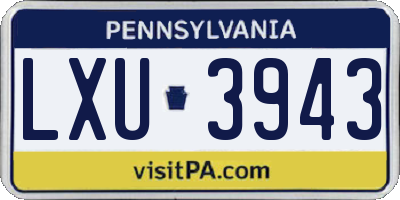 PA license plate LXU3943