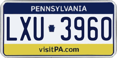 PA license plate LXU3960