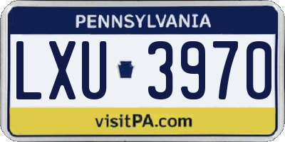 PA license plate LXU3970