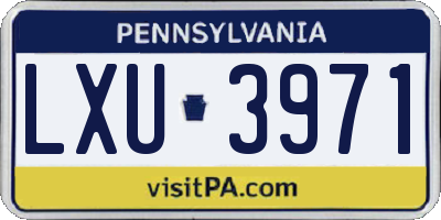 PA license plate LXU3971
