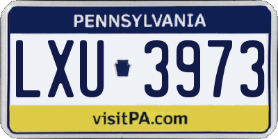 PA license plate LXU3973