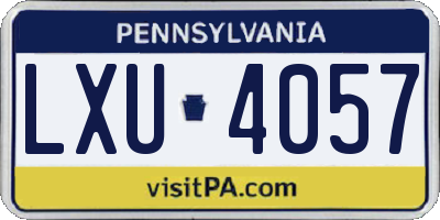 PA license plate LXU4057