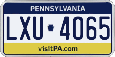 PA license plate LXU4065
