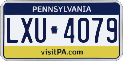 PA license plate LXU4079