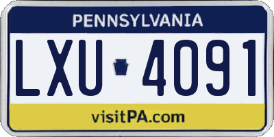 PA license plate LXU4091