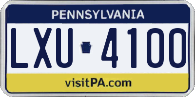 PA license plate LXU4100