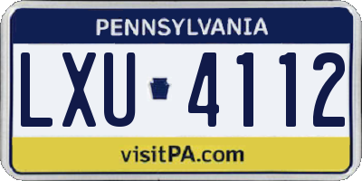PA license plate LXU4112