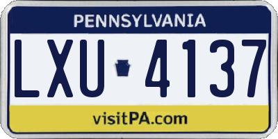 PA license plate LXU4137