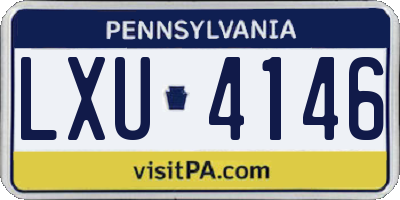 PA license plate LXU4146