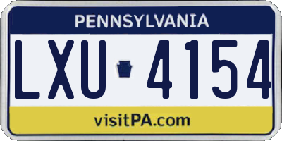 PA license plate LXU4154