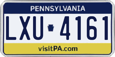 PA license plate LXU4161