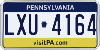 PA license plate LXU4164