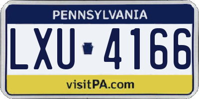 PA license plate LXU4166