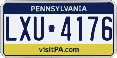 PA license plate LXU4176
