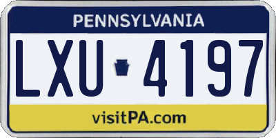 PA license plate LXU4197
